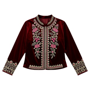 依曼之舞E6219异域风情刺绣上衣百搭跳舞新疆舞蹈民族服装女装