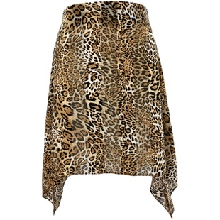 西子瓦早古早韩复古辣妹vintage嬉皮士薄款印花虎豹纹雪纺半身裙