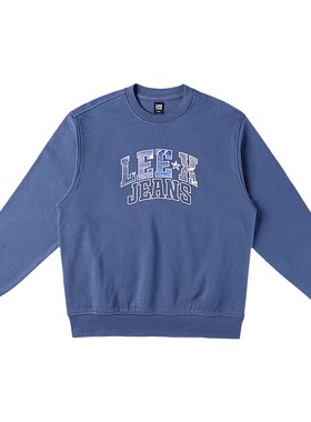 Lee舒适版经典圆领植绒印花Logo男长袖卫衣休闲潮流LMT010842204