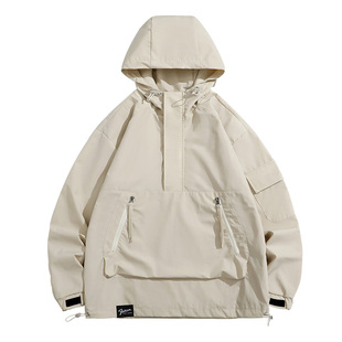 it：fivecm美式潮流冲锋衣男款春季户外宽松休闲连帽夹克上衣外套