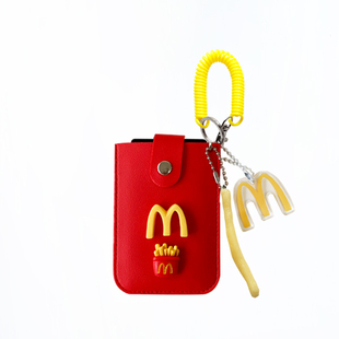 emo原创M记红麦6卡位便携抽拉卡包公交地铁食堂门禁学生证收纳套