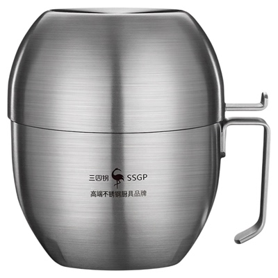 三四钢316L泡面碗带盖家用防烫学生宿舍食堂便当快餐盒便携汤饭碗