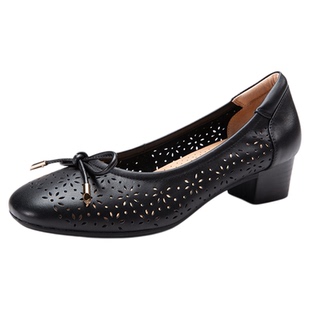 马内尔单鞋夏季新款法式黑色一脚蹬软底透气蝴蝶结女鞋G23131