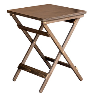 实木折叠桌椅复古正长方形桌子可折叠奶茶咖啡店商用餐桌阳台客厅