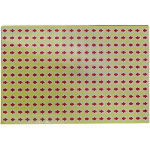 圆形红色小箭头不干胶标签次品不良品不合格返修返工记号向上贴纸