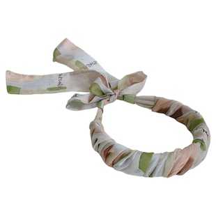 原创2024新品旅行外出复古发箍飘带丝带一体 编发发绳蝴蝶结绑发