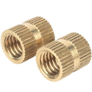 双通滚花螺母铜预埋件铜花母注塑铜螺母螺丝帽铜镶嵌件M3M4M5M6M8