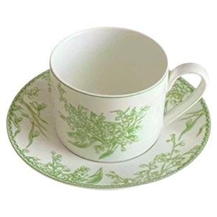 LunTime生活 铃兰花咖啡杯碟法式下午茶杯骨瓷马克杯花餐盘礼盒