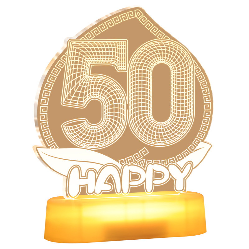发数字字母灯LED灯牌酒店餐厅50岁爸爸生日快乐氛围装饰场景布置