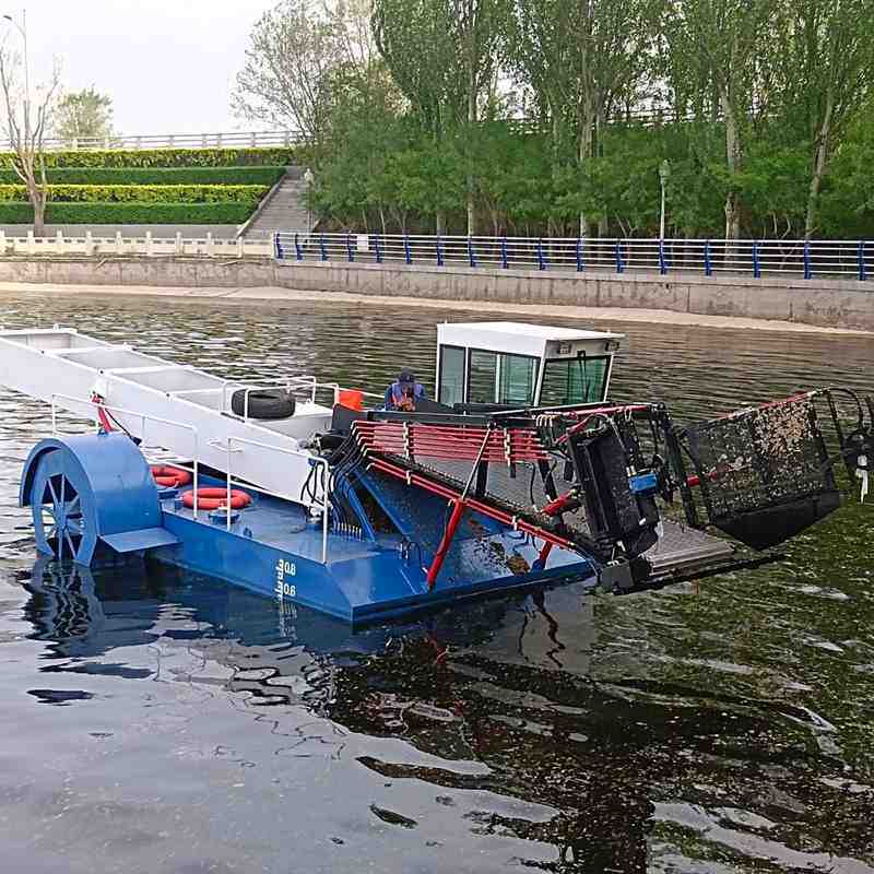 全自动割草船 景区垃圾打捞船 水浮莲水草水葫芦清理船 割草船