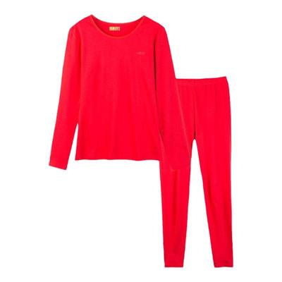 贴心女士大红40S高支纯棉保暖内衣套装本命年秋冬季线衣线裤2920