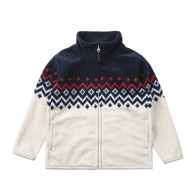 儿童印花摇粒绒外套保暖抓绒内胆