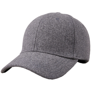 后封口毛呢冬天男士全封闭光头后封口保暖防寒棒球帽户外鸭舌帽