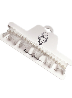 港风名媛复古法式蕾丝颈圈珍珠