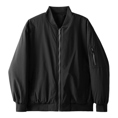 LUUD 男冬季内里夹棉防风蓄热保暖飞行员夹克日系复古棒球服棉衣