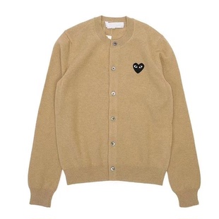 100纯羊毛刺绣针织衫羊绒开衫PLAY毛衣亲子女外套红色冬季黑色