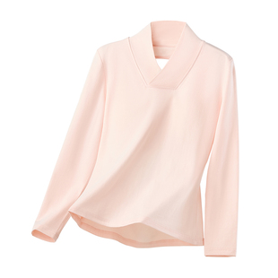 晒背专用衣带胸垫三伏天露背上衣长袖养生户外晒太阳成人纯棉T恤