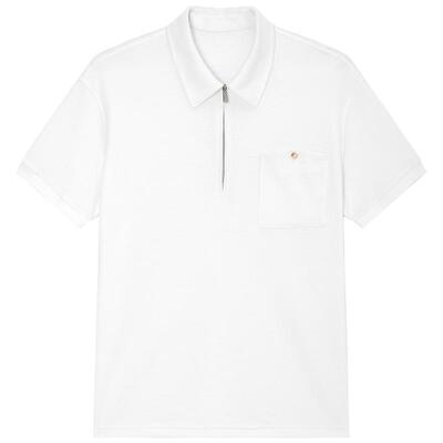 夏季短袖休闲高级感薄款透气拉链