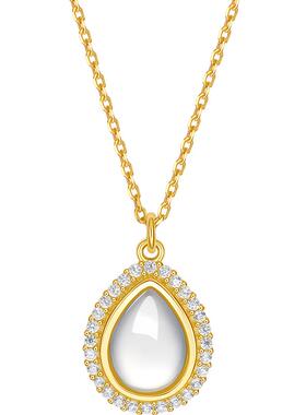 周六福S925银玉髓项链女