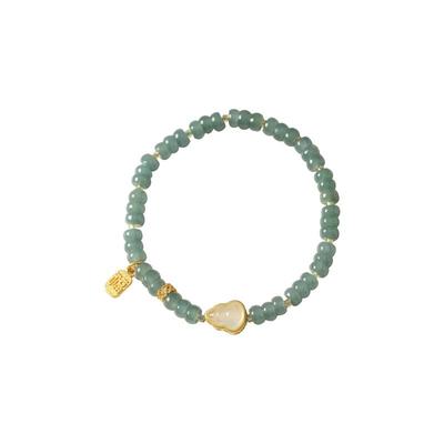 敦煌研究院福满蓝水翡翠葫芦手串