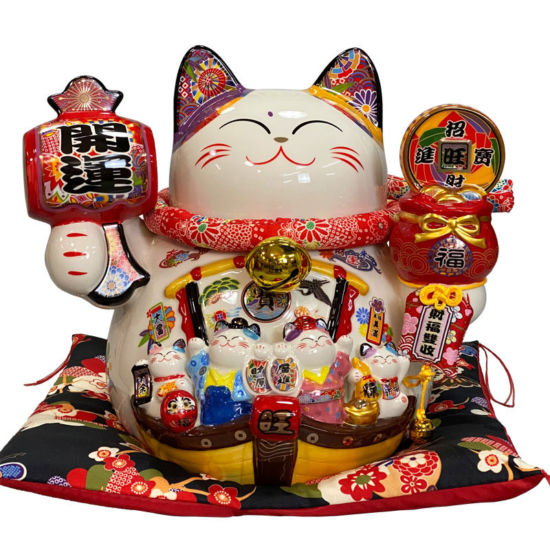 福缘猫特大号招财猫陶瓷摆件家用