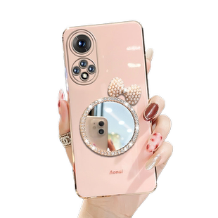 华为nova9手机壳女款日韩可爱蝴蝶结镜子nova9pro软硅胶防摔套镜头全包nove9曲面屏时尚高档网红ins风潮新款