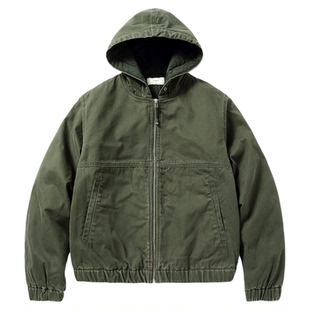 UTIMUS连帽棉服夹克J130帆布外套vintage美式复古水洗做旧情侣款