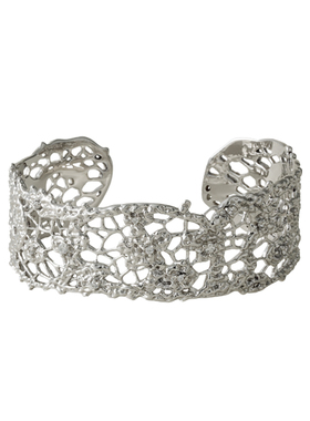素图蕾丝手镯女925银小众高级感