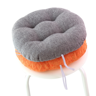 简约亚麻加厚圆形坐垫