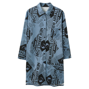 2025年睡衣女款纯棉长袖睡裙女春秋季大码宽松可爱长款开衫家居服