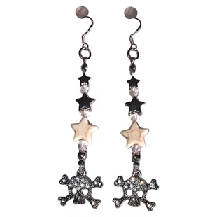星星骷髅头耳环耳夹亚文化耳饰串珠手作朋克辣妹原创自制
