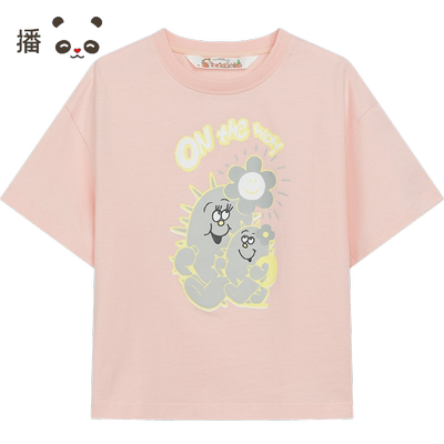 broadcute儿童短袖纯棉印花T恤