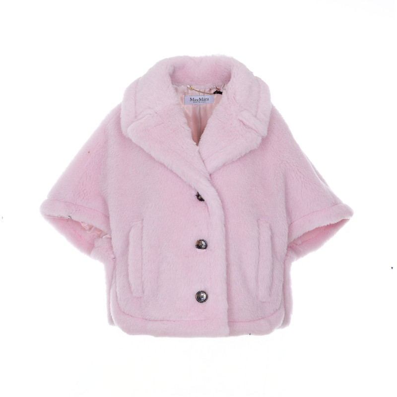 Max Mara 女士MXACORVINO1 粉色羊驼毛斗篷大衣 26早春意大利代购