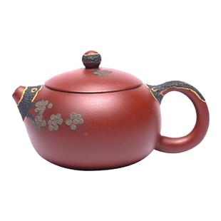 宜兴名家紫砂壶原矿大红袍松针西施茶壶手刻泥绘功夫茶具收藏茶器