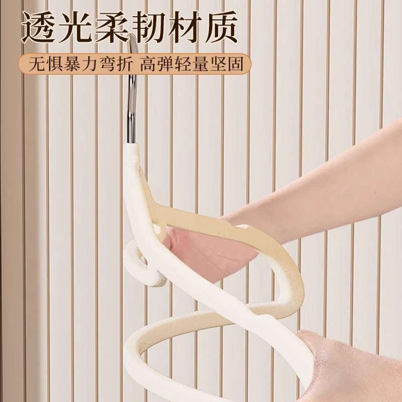 家用挂衣100个整理师专用植绒衣架无痕防滑防肩角衣柜晾衣服撑子