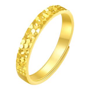 周大生碎碎冰冰戒指环纯银开口小众设计高级感生日礼物送女友