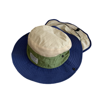 儿童防晒帽子遮阳太阳大帽檐男孩宝渔夫户外登山海边夏季春季薄款