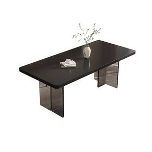 政府补贴帕沙曼全托岩板餐桌轻奢现代简约亚克力悬浮长方形饭桌子