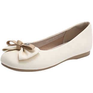 大东官方平底单鞋女2026新款春季蝴蝶结配裙子鞋子巨好看芭蕾舞鞋