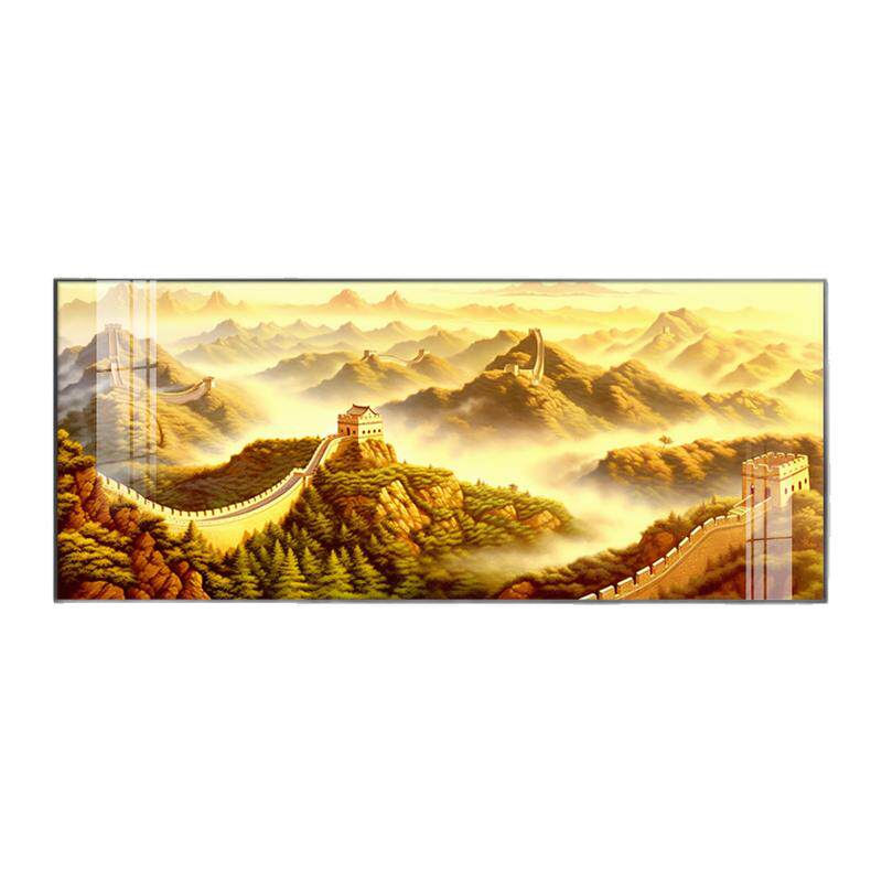 金色万里长城靠山图客厅装饰简约