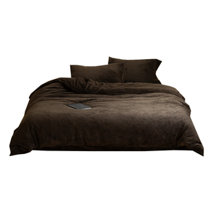 佩里月光|高级感简约纯色加厚双面原绒四件套1.8m保暖牛奶绒冬天