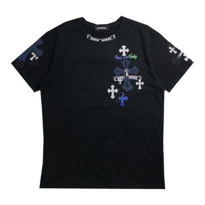 欧美时尚奢华潮牌情侣装半截袖