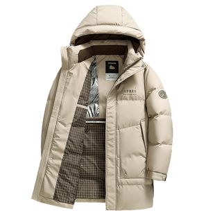 雪中飞新款羽绒服男士冬季外套加厚保暖中长款冬装防寒服东北大衣