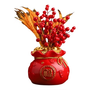 东方泥土福桶袋来福运陶瓷家居客厅喜庆装饰摆件乔迁新居开业礼品