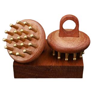 丰林黄铜头部经络梳按摩头皮家用便携洗头刷头疗疏通经络刮痧梳子