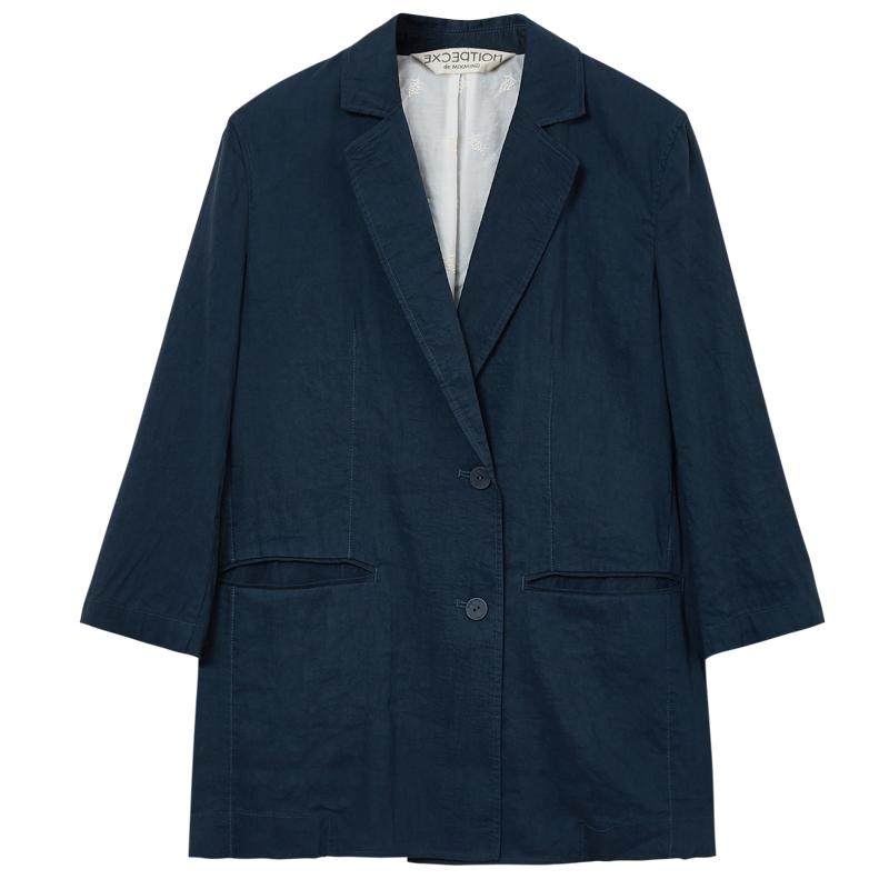 EXCEPTION例外女装春秋款西服撞色匹绣小众设计西装外套高级感