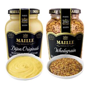 法国进口MAILLE魅雅法式粗粒第戎黄芥末酱蜂蜜芥末沙拉酱西餐食品