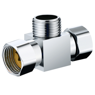 全铜加厚活接三通角阀一进二出四分外牙转接口分水阀分水器接头