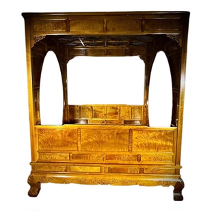 金丝楠木双人床实木床小叶桢楠拔步床仿古架子床中式古典实木家具