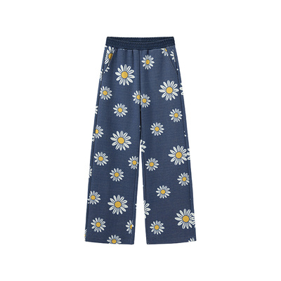 徐若晗同款笑脸满印针织家居裤